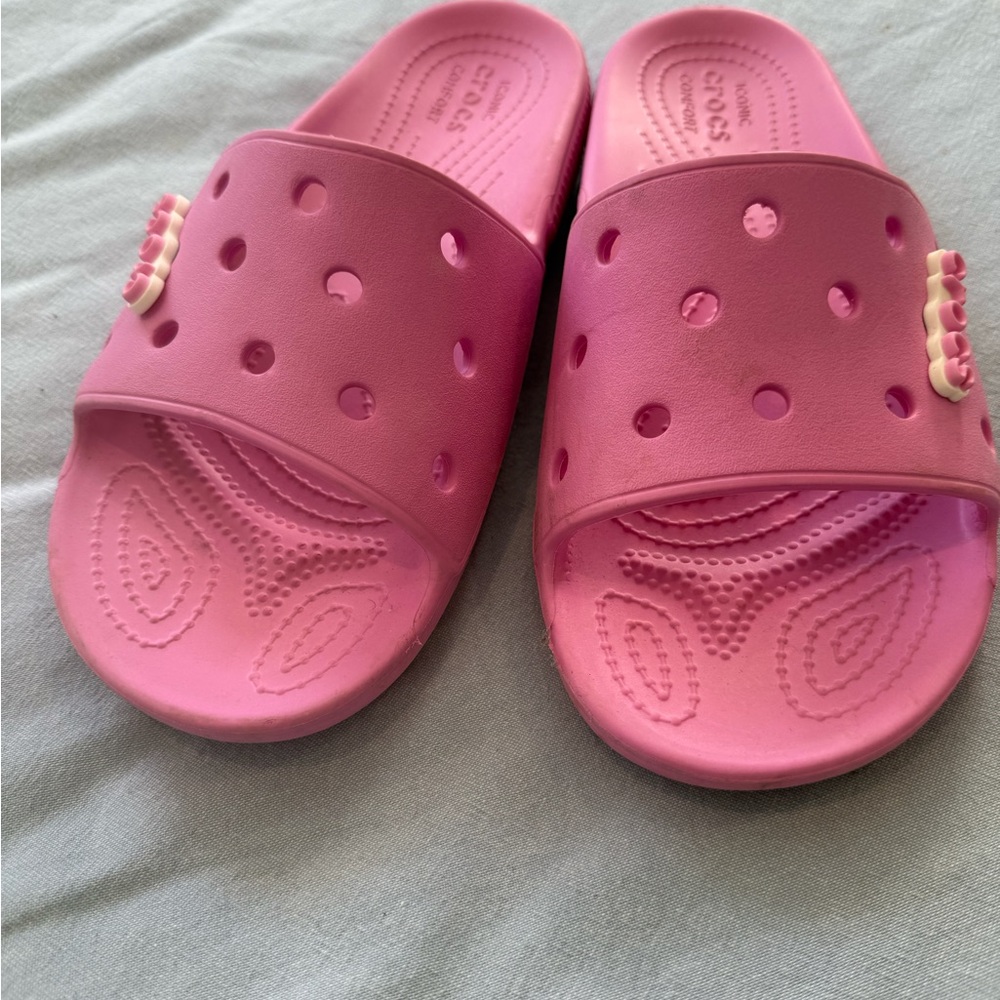 CROCS Pink Slide Sandals - Picture 2 of 4